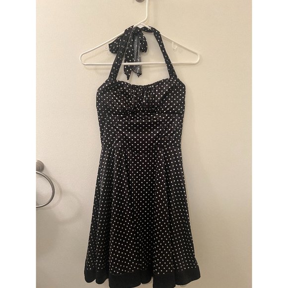 Formal Vintage Ruby Rox 90’s Polka Dot Halter dress. - Picture 1 of 6